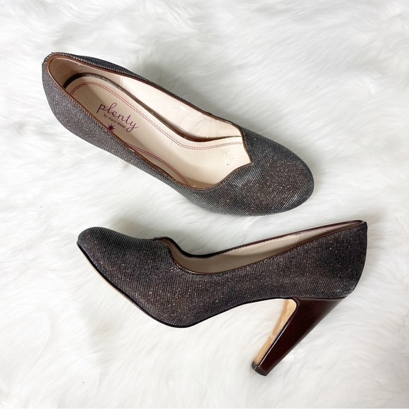 Plenty by Tracy Reese Heels Brown Glitter Metallic Sparkle Pumps Size 38 - Picture 1 of 9